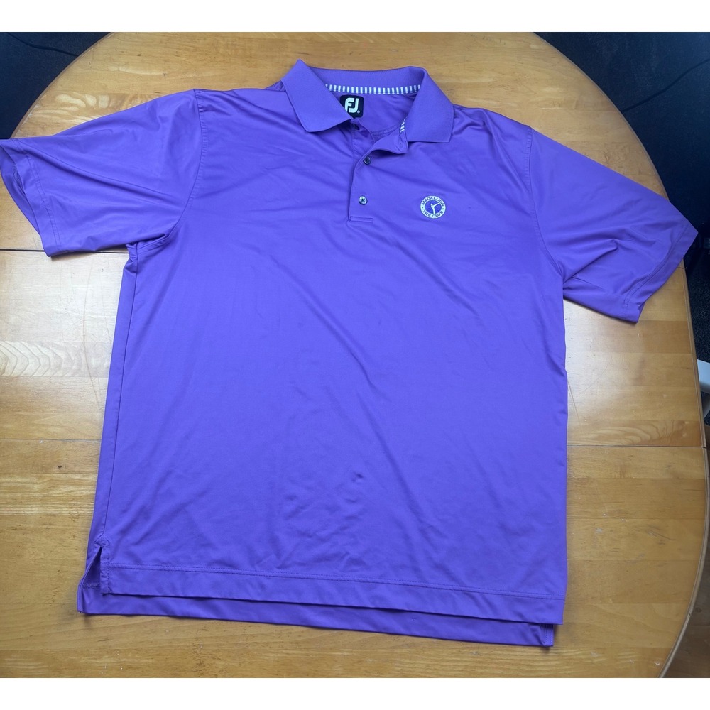 FootJoy Mens Purple Medallion Club Performance Golf Polo Shirt XL Short Sleeve‎